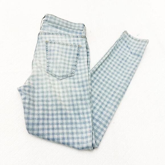 Current Elliott High Waist Stiletto Cropped Skinny Jeans Gingham Denim Size 26 - Picture 8 of 8